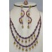 925 Sterling Silver Amethyst Garnet Topaz Gemstone Ring Necklace Earrings Set